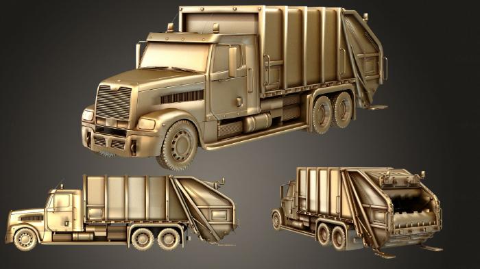 نموذج ثلاثي الأبعاد لآلة CNC السيارات والنقل شاحنة القمامة